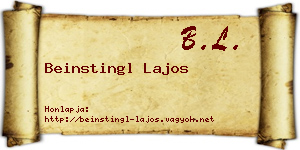 Beinstingl Lajos névjegykártya